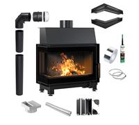 Camino in acciaio KRATKI SIMPLE sinistra 6 kW Ø 150 thermotec nero [EEK: A]