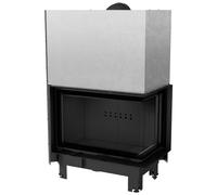 Camino KRATKI MBM destra 10 kW Ø 200 porta sollevabile thermotec nero