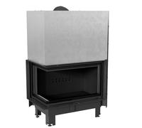 Camino MBO sinistra 15 kW Ø 200 porta sollevabile thermotec nero