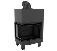 Camino MBZ sinistra 13 kW Ø 200 vetro piegato thermotec nero