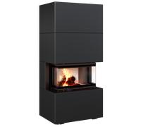 Camino Modulari NBC/EASY BOX 7 kW Ø 160 costruzione modulare Black Con porte di