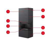 Camino Modulari Simple Box 8 kW Ø 200 Black