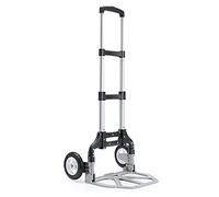 Camion a Mano Pieghevole, Carrello a Piattaforma, Staffa in Lega Di Alluminio, Protezione a Doppia Barra Trasversale, Asta Di Trazione Telescopica Rapida con un Clic, Adatto per lo Shopping, Beni Di