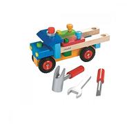 Janod - Camion Da Bricolage Brico'Kids (Legno), Giocattolo Da Trainare 2 in 1 per Apprendimento Precoce, 3 Utensili Inclusi, per Sviluppare la Motricità - Da 2 Anni in su, J05022