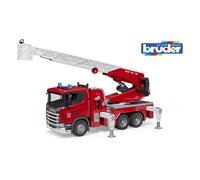 Bruder Autocarro dei Pompieri Scania Super 560R con Scala Girevole, Pompa dell'Acqua e Modulo Light + Sound - 1 pz.