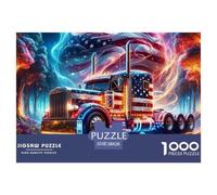 Camion Classico Americano Puzzle 1000 Pezzi Carta per Adulti Notte nella Foresta Gioco di Puzzle 1000 Pezzi Famiglia Relax Decorazione Regalo 38x26cm/1000pcs