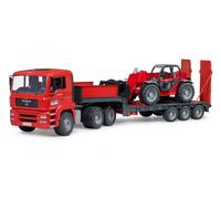 Bruder 02774 Camion MAN TGA con rimorchio a pianale ribassato e caricatore 1:16