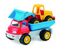 Camion con ruspa. ruote soft. cassone ribaltabile. benna semovente