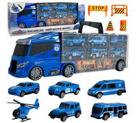 Camion con trasportatore 3v1 Polizia Blu