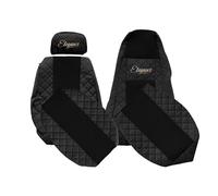 F-CORE Coprisedili camion compatibile per SCANIA R P G 01.05-12.16 R NEXTGEN 01.17- Conducente integrati Passeggero regolabile NERO