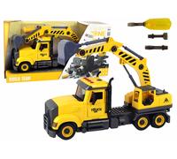 Camion da costruzione con gru da montare - giallo