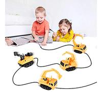 Camion da Costruzione Giocattolo Elettrico Rilevamento Ottico Veicolo Che Segue Automaticamente la per il Gioco di Apprendimento Cognitivo dei Bambini, con Auto di Ingegneria (Giallo)