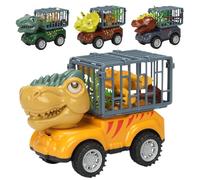 Camion Dei Dinosauri | Giochi Interattivi Dinosauro 4 Pezzi Con Veicoli,Gioco Di Sviluppo Per Costruzione Ingegneria Edifici Abbinamento Raccolta Corsa Natale