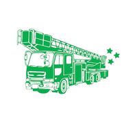 Camion dei pompieri Adesivo da parete Cartone animato Idrante antincendio Auto Veicolo Parete Asilo nido Interno Adesivo Camera dei bambini Decorazione della casa Grande - 57x88 cm