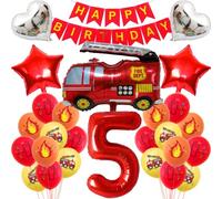 Camion dei pompieri compleanno decorazione 5 anni ragazzo bambini compleanno camion dei pompieri decorazione ragazzo compleanno decorazione camion dei pompieri 5° compleanno ragazzo camion dei pompier