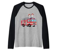 Camion dei Pompieri dei Vigili del Fuoco Dalmati Bambini Maglia con Maniche Raglan
