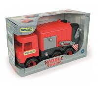 Camion dei rifiuti rosso MIDDLE TRUCK in scatola WADER