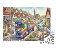 Camion della Città degli Animali Stravaganti Puzzle 1000 Pezzi,Sfida Impossibile,dai 14 Anni,Decorazione Casa,Adulti E Ragazzi,Gioco Educativo,Cartone Di Qualità,Idea Regalo,Antistress 70x50cm