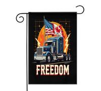 Camion della libertà con bandiere di Stati Uniti e Canada Bandiere da Giardino 12,5x18 Pollici - Banner dai Colori Vivaci per Decorazioni Esterne di Giardini e Case - Idee Regalo