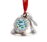 Camion della spazzatura del fumetto stampato campane di Natale ornamento albero di Natale appeso decorazione decorazione per le vacanze