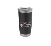 Camion d'epoca 4x4 della bandiera degli Stati Uniti d'America fuoristrada della pace Bicchiere termico in acciaio inox doppia parete