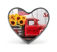 Camion d'epoca Girasoli Bandiera degli Stati Uniti Spille graziose Spilla a forma di cuore Cravatta Abito Accessori per uomo Donna Matrimonio Compleanno