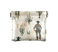 Camion di costruzione del fumetto del camion della betoniera del camion della polvere di volo delle donne della borsa della moneta di cuoio dell'unità, Western Cowboy Spurs Cactus West Ranch, 1 size