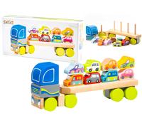 Camion di legno con automobili - puzzle 12 pezzi