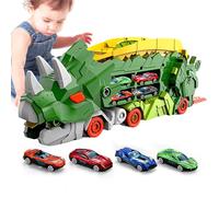 Camion Dinosauro Portatile - Trasformare Il Giocattolo Del Camion Di Trasporto Con Pista Di Corsa Scorrevoli Pieghevole | Set Di Giocattoli Per Giocare All'aperto All'aperto Per L'Ai