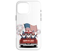 Camion divertente dei fuochi d'artificio della parata dello gnomo patriottico 4 luglio USA Custodia per iPhone 16 Pro Max