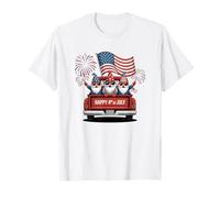 Camion divertente dei fuochi d'artificio della parata dello gnomo patriottico 4 luglio USA Maglietta