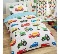 Camion E Trasporto Auto Junior Set Copripiumino + Tende Coordinate 137cm Goccia