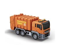 Camion Ecologico Giocattolo con Luci e Suoni, Cassone Ribaltabile a Pompa, Funzionamento a Frizione, 3 Bidoni Raccolta Differenziata Inclusi - Camion dei Rifiuti con Batterie Incluse