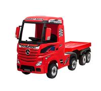Camion Elettrico Mercedes Actros per Bambini 12V con Rimorchio Sedile in Pelle T