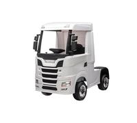Camion Elettrico per Bambini Scania 500R 24v, Batteria, 2.4ghz RC, Radiocomando, Luci LED Suoni Porte Apribili (Bianco)