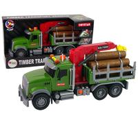 Camion forestale per bambini con gru e tronchi con luci e suoni