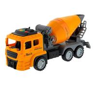 Camion Giocattolo con Luci e Suoni Giocattolo per Bambini con Movimento Frizione Camion Cantiere Betoniera Cementiera Mezzi Lavoro Escavatore Ruspa Cement Mixer Cabina Modellino Veicolo Autocarro (B)