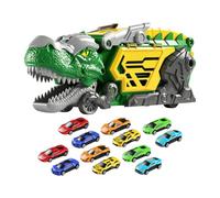 Camion Giocattolo Dinosauro, Set Mini Auto, Trasportatore Binario Portatile, Design di Stoccaggio a Doppia Rampa, per Bambini Ragazzi Ragazze Occasioni di Compleanno Festival di Capodanno Offerta a So