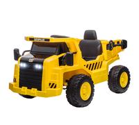 Camion Giocattolo Licenza Caterpillar 110x70,5x61,5 cm con Telecomando Fari Secchio e Pala Giallo