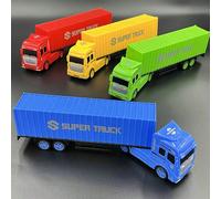 Camion giocattolo per bambini, camion con rimorchio semitrailer staccabile, camion trattore scorrevole, modello di giocattolo in plastica per bambini e bambine, regalo di Natale giallo,rosso,blu,verde