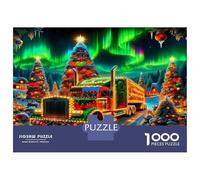 Camion Grande Puzzle da Assemblare Premium Cartone Autocarro a Due Assi e Villaggio dell'Aurora e Colori Vivi Regalabile Gioco per la Famiglia 52x38cm/1000pezzi