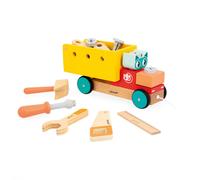 Janod- Brico'Kids Camion Bricolage da Trainare Brico’Kids Costruzione per Bambini-23 Accessori-Gioco di Imitazione-Abilità Fino-Motorie e creatività-dai 24 Mesi, J06451, Multicolore