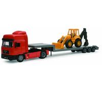 Camion Man F2000 Lowboy W/ Backhoe Loader 1:43 Model NEW RAY