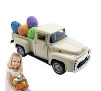 Camion Pasqua - Ornamento Di Camion Primavera Antica | Modello Di Raccolta Educativa Con Uova | Happy Spring Small Truck Decorations, Easter Farmhouse Metal Car Per Decorazione natalizia