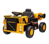 Camion per Bambini 3-5 Anni con Motore 12V, Macchina Elettrica per Bambini con Musica e Fari, Giallo