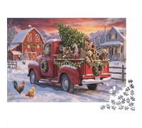Camion per la Consegna dell'Albero di Natale Puzzle 1000 Pezzi,Sfida Impossibile,Gioco Educativo,dai 14 Anni,Adulti E Ragazzi,Decorazione Casa,Idea Regalo,Cartone Di Qualità,Antistress 38x26cm