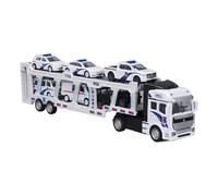 Camion portautensili con 6 veicoli di soccorso in lega, camion portautensili a 2 strati per bambini, set di veicoli d’emergenza realistici in die-cast per giochi al coperto e all’a