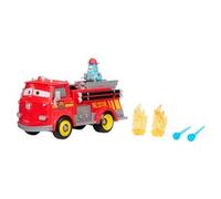 Mattel CARS - Sfreccia e Soccorri Red e Guido Pompieri, set con camion dei pompieri, 2 bersagli a forma di fiamma e 2 proiettili ad acqua inclusi, giocattolo per bambini, 3+ anni, JFL54