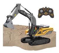 Camion Telecomandato | Escavatore Elettrico con e Suoni Realistici - Autocarro Giocattolo con Cassone Ribaltabile in Metallo e Batteria Ricaricabile,per Bambini 4-12 Anni Gioco e Regalo Compleanno