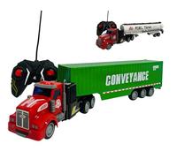 Camion Telecomandato per Bambini con Luci Led Camion Radiocomandato RC con Rimorchio Cisterna Porta Container con Battery Pack Ricarica USB Tir Autocarro Articolato Trasporto Motrice,SOGGETTO CASUALE